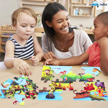 PuzzleSafari | Diversión educativa aventurera - Rompecabezas panorámico del reino animal para niños